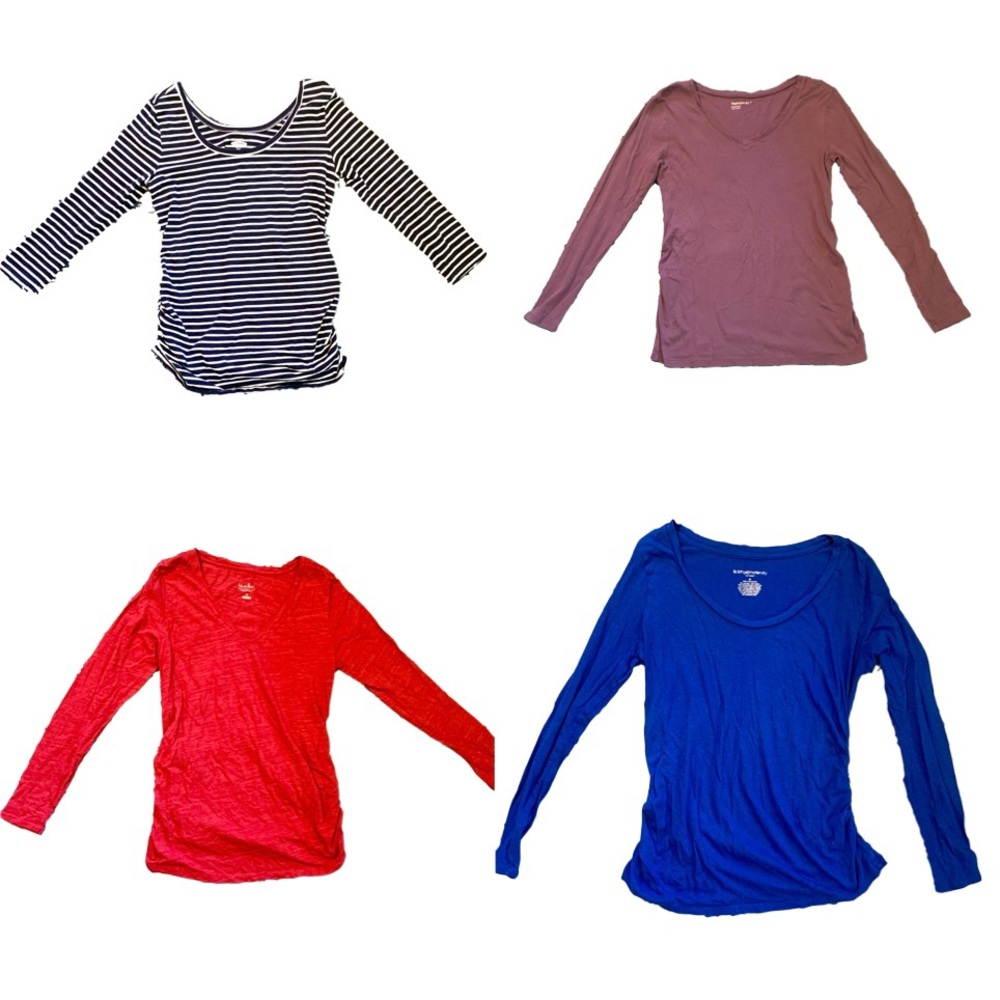 Lot of 4 Maternity Long-sleeve Tops, Medium
